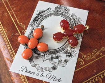 Small Jane Austen Cross, Jane Austen Cross Pendant, Coral Cross Necklace, Carnelian Cross, Regency Jewelry, Historical Coral Jewellery pink