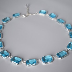 Aqua Statement Necklace, Light Blue Anna Wintour Necklace, Georgian Paste Necklace, 18th Century Jewelry, Jane Austen, Regency, Josephine