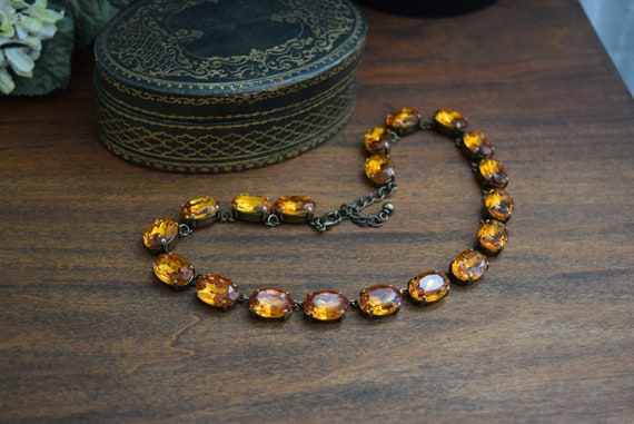 Anna Wintour Necklace Topaz Collet Necklace Orange Riviere