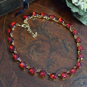 Ruby Anna Wintour Necklace Georgian Collet Necklace Red - Etsy