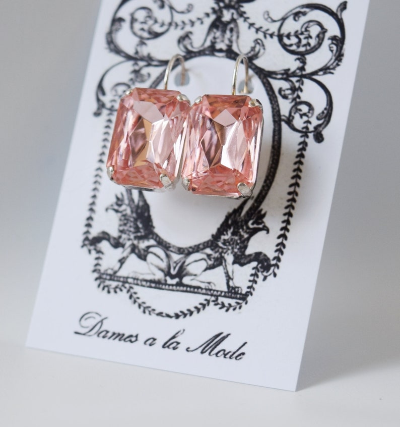 Blush Earrings Pink Statement Earrings Paste Etsy