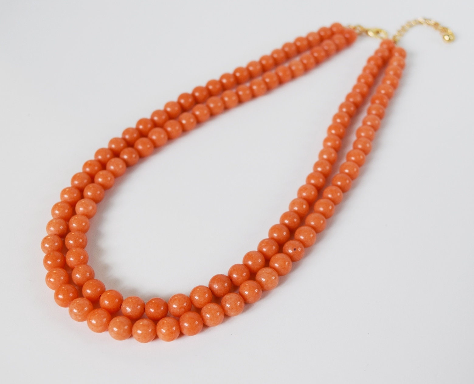 Italian Coral Bead Necklace: Red & Orange Elegance 16