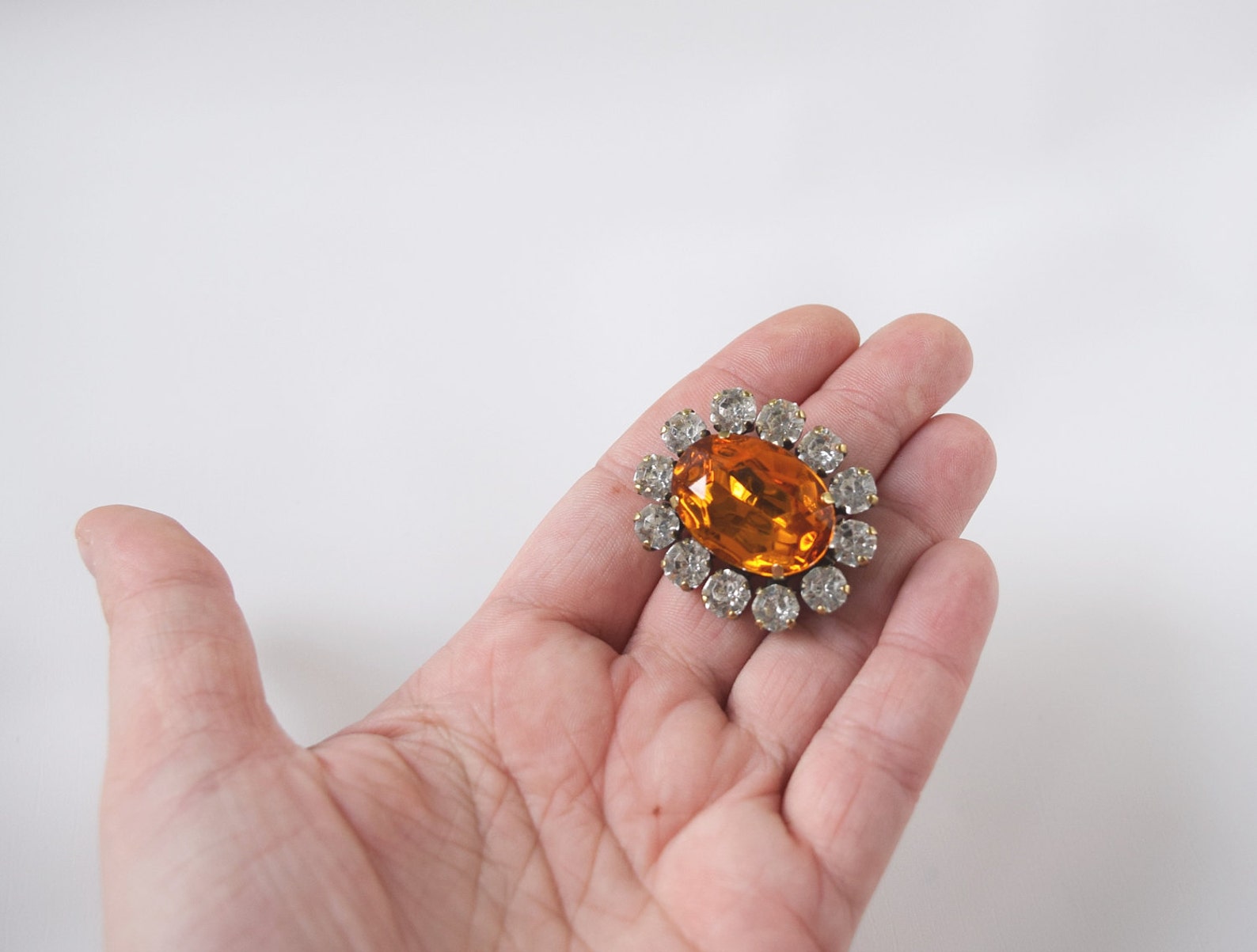Orange Topaz Brooch Jewelry Victorian Brooch Etsy