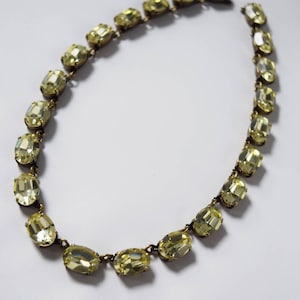 Citrine Yellow Swarovski Necklace, Lemon Rhinestone Jewelry, Yellow Crystal Necklace, Swarovski Crystal Jewelry, Citrine Swarovski Jewelry