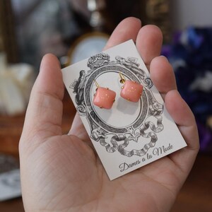 Pink Historical Earrings, Pink Coral Earrings, Coral Teardrop Earring, Faux Coral, Pink Pearl Jewelry, Regency Earring, Historical Jewelry image 4