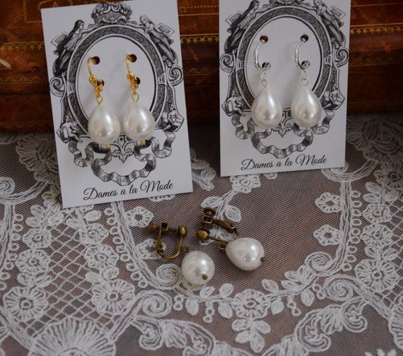 Elizabethan Pearl Earrings, Georgian Pearl Earrings, Pearl