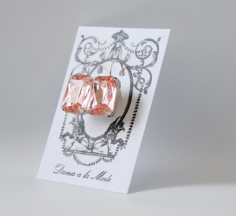 Blush Earrings Pink Statement Earrings Paste Etsy