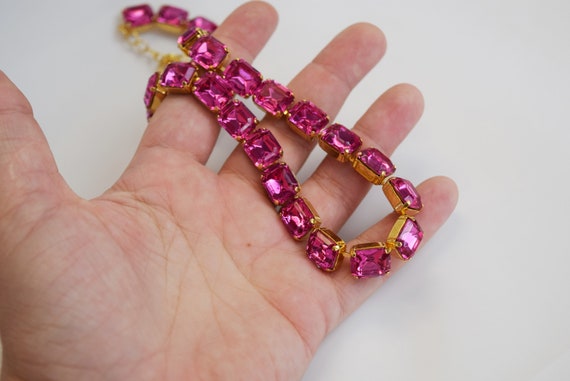 Lezen PapoeaNieuwGuinea controller Rose Pink Ketting Pink Crystal Sieraden Bright Pink Anna - Etsy België