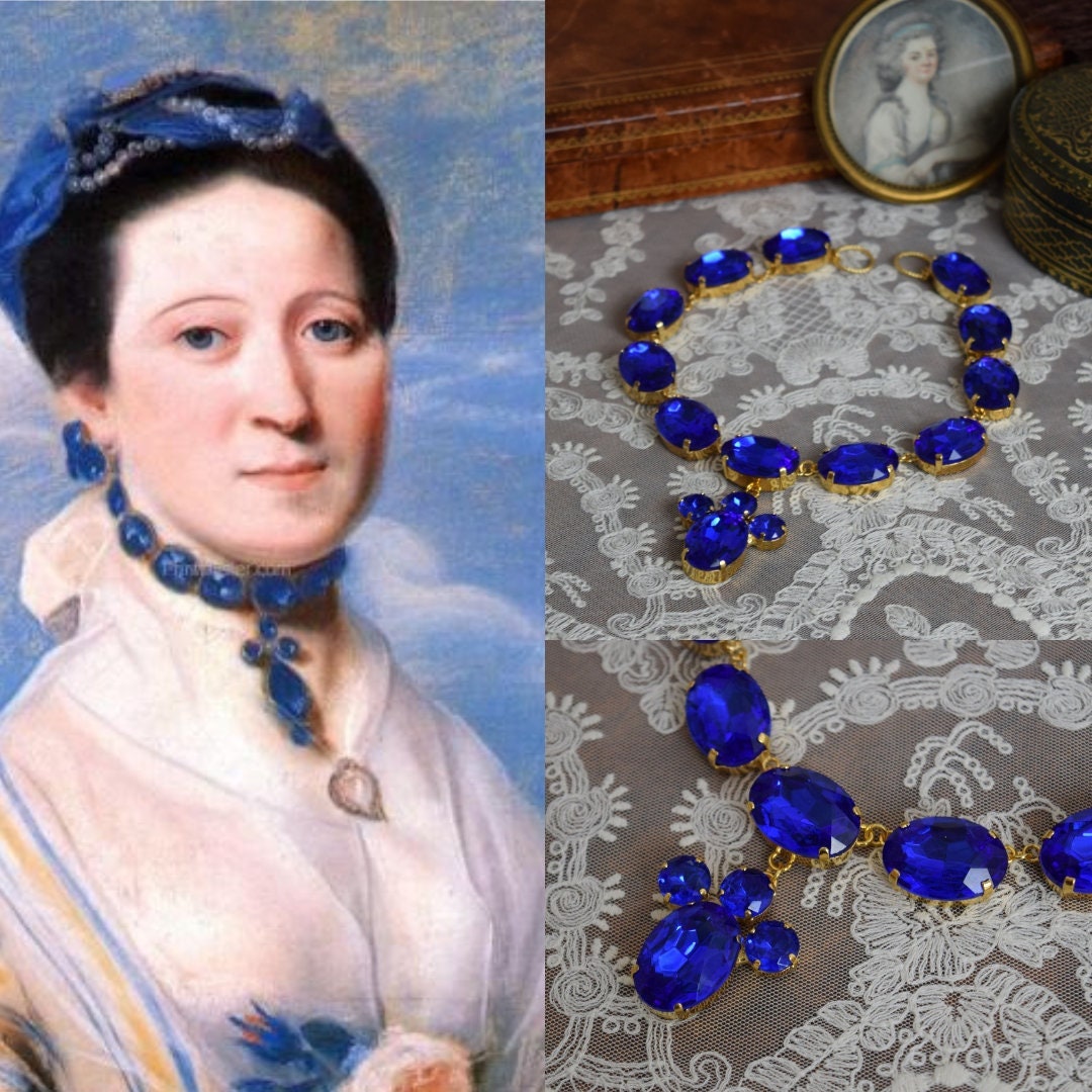 Reproduction 18th Century Necklace, Riviere Necklace, Collet