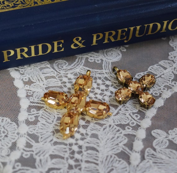 Jane Austen Cross Pendant Replica, Austen Cross, Jane Austen Cross, Regency Cross, Regency Necklace, Regency Jewelry, Topaz Paste Jewelry