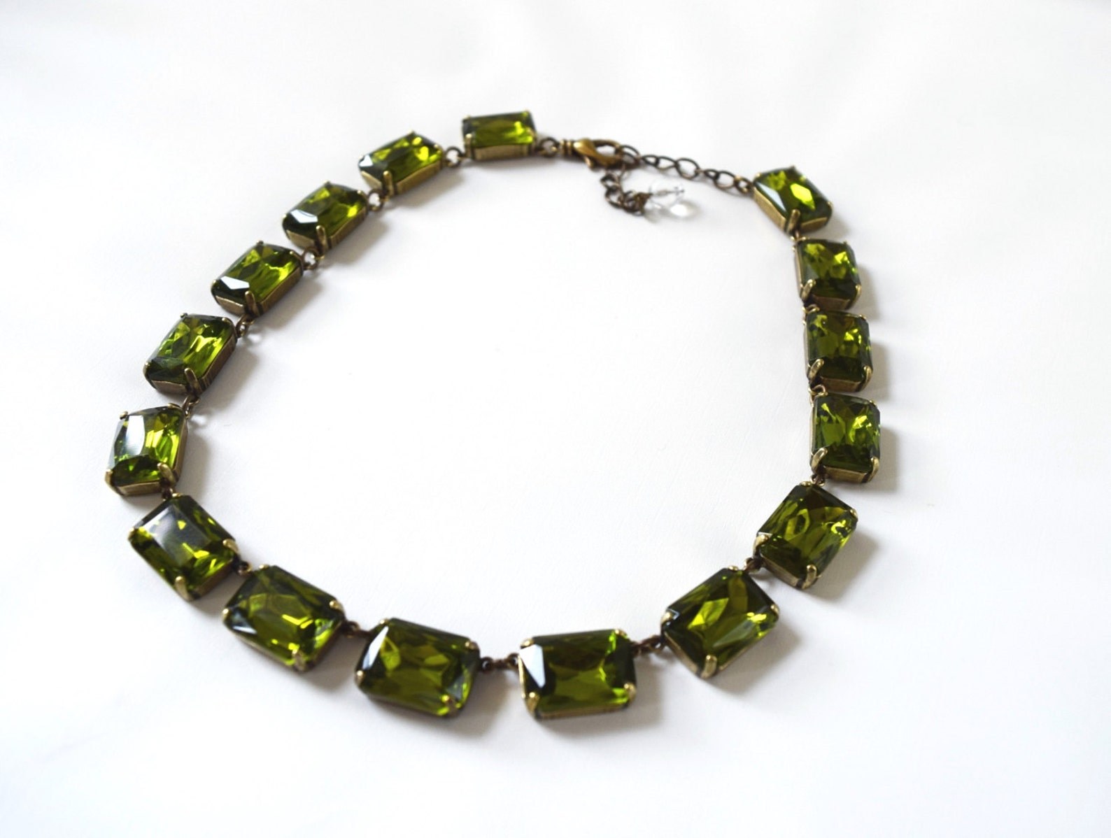 Olive Green Necklace Olive Statement Necklace Olive Jewelry Etsy Canada