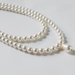 Two Strand Reproduction 18th Century Necklace, Pearl Necklace, Faux Pearl Double Strand Necklace, Historical Jewelry Reenactor Jewelry Pearl