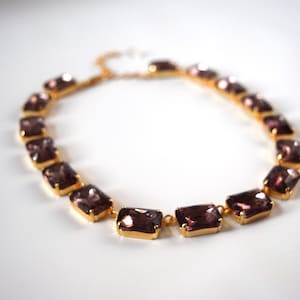 Amethyst Collet Necklace, Anna Wintour Jewelry, Light Purple 18th Century Necklace, Georgian Paste. Regency, 18th Century, 19th Century,