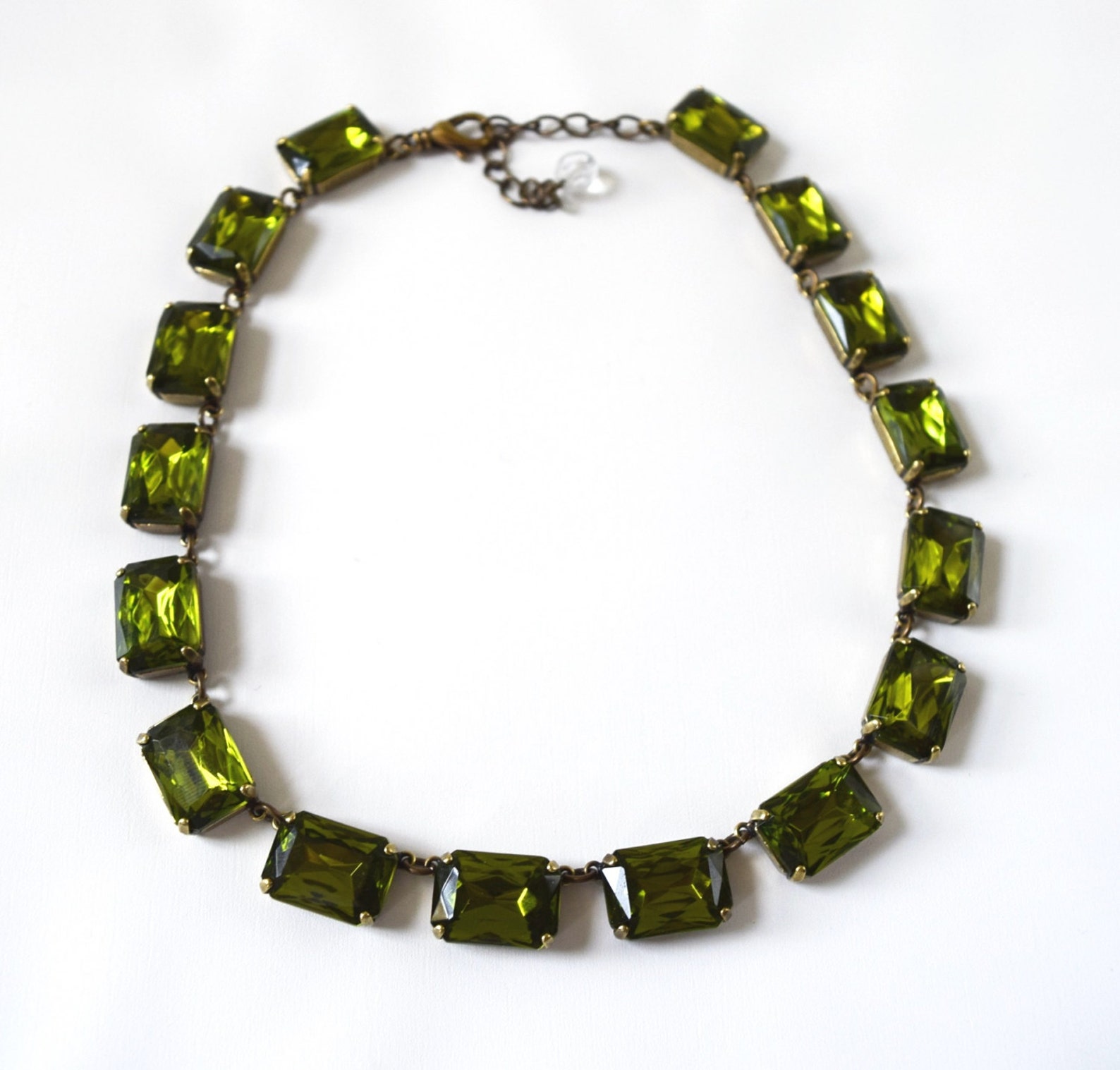 Olive Green Necklace Olive Statement Necklace Olive Jewelry Etsy Canada