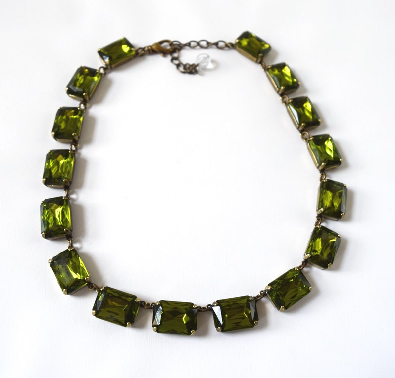 Olive Green Necklace Olive Statement Necklace Olive Jewelry Etsy Canada