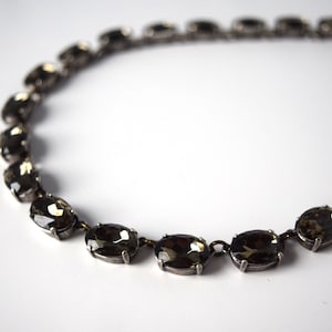 Grey Collet Necklace, Gunmetal Grey Necklace, Gray Anna Wintour, Riviere Necklace, Gunmetal Jewelry, Slate Grey, 19th Century Dark Grey
