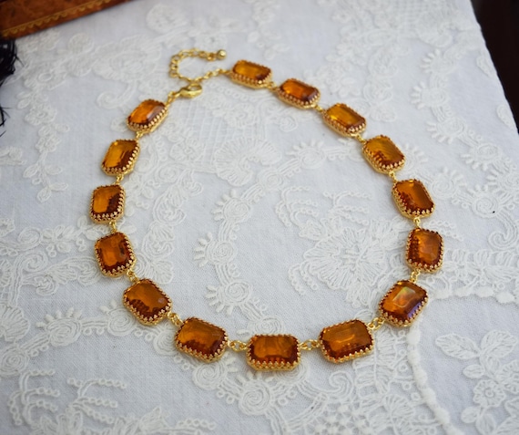 Anna Wintour Necklace, the September Issue Topaz Paste, Georgian