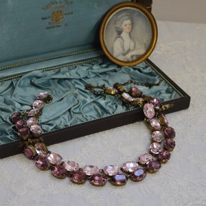 Anna Wintour Necklace, Amethyst Collet, Lilac Purple Necklace, Paste Necklace, Jane Austen Jewelry, 18th Century Necklace, Lavender Crystal