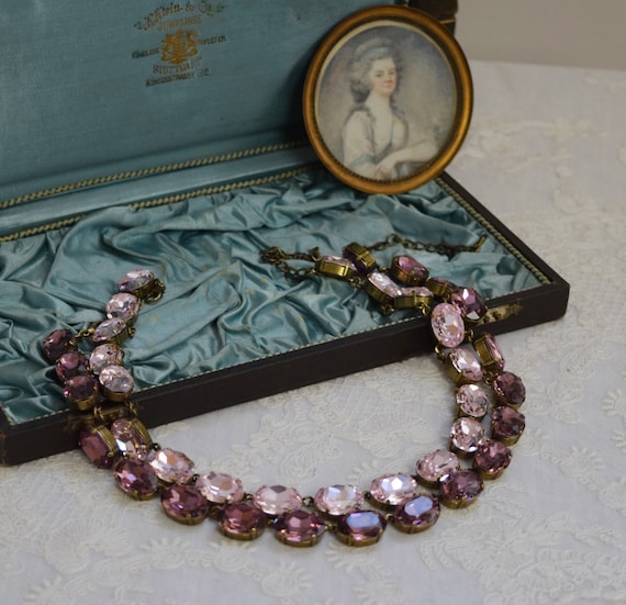 Anna Wintour Necklace, Amethyst Collet, Lilac Purple Necklace, Paste Necklace, Jane Austen Jewelry, 18th Century Necklace, Lavender Crystal