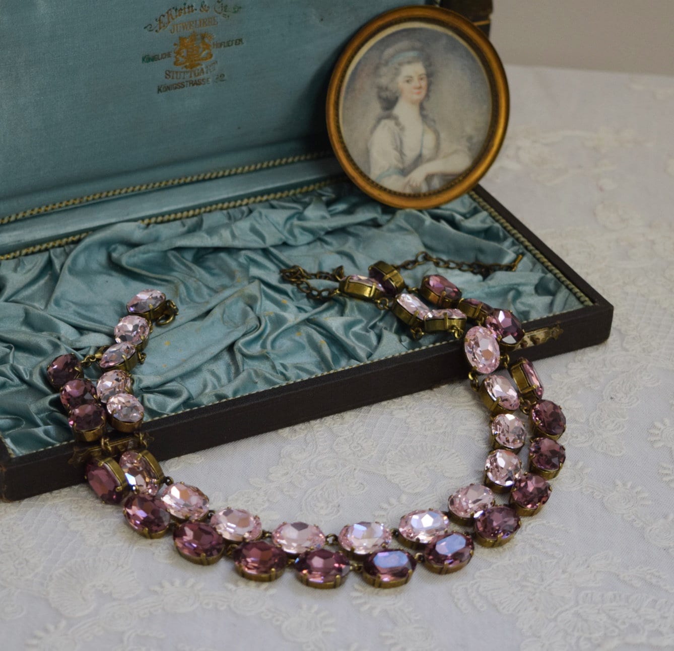 Anna Wintour Necklace, Amethyst Collet, Lilac Purple Necklace, Paste Necklace, Jane Austen Jewelry, 18th Century Necklace, Lavender Crystal