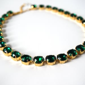 Emerald Green Anna Wintour Necklace, Green Georgian Collet Necklace, Georgian Paste Jewelry, Emerald Necklace, Regency Necklace 18th Century