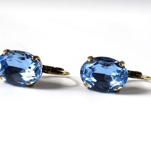 Light Blue Earrings, Sky Blue Crystal Earrings, Light Sapphire Rhinestone Jewelry, Paste Earring Light Blue Jewelry, Blue Statement Earring