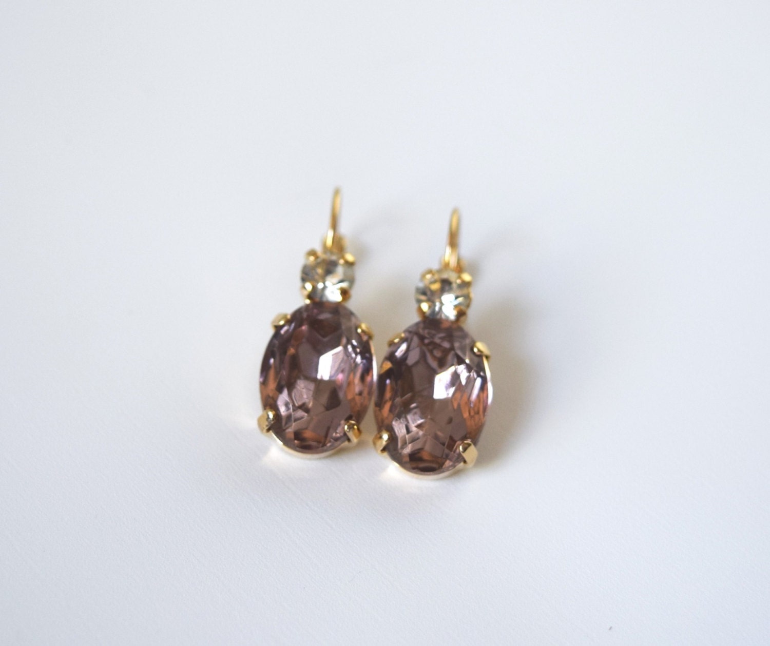White Smoky Rhinestone Earrings main image 0