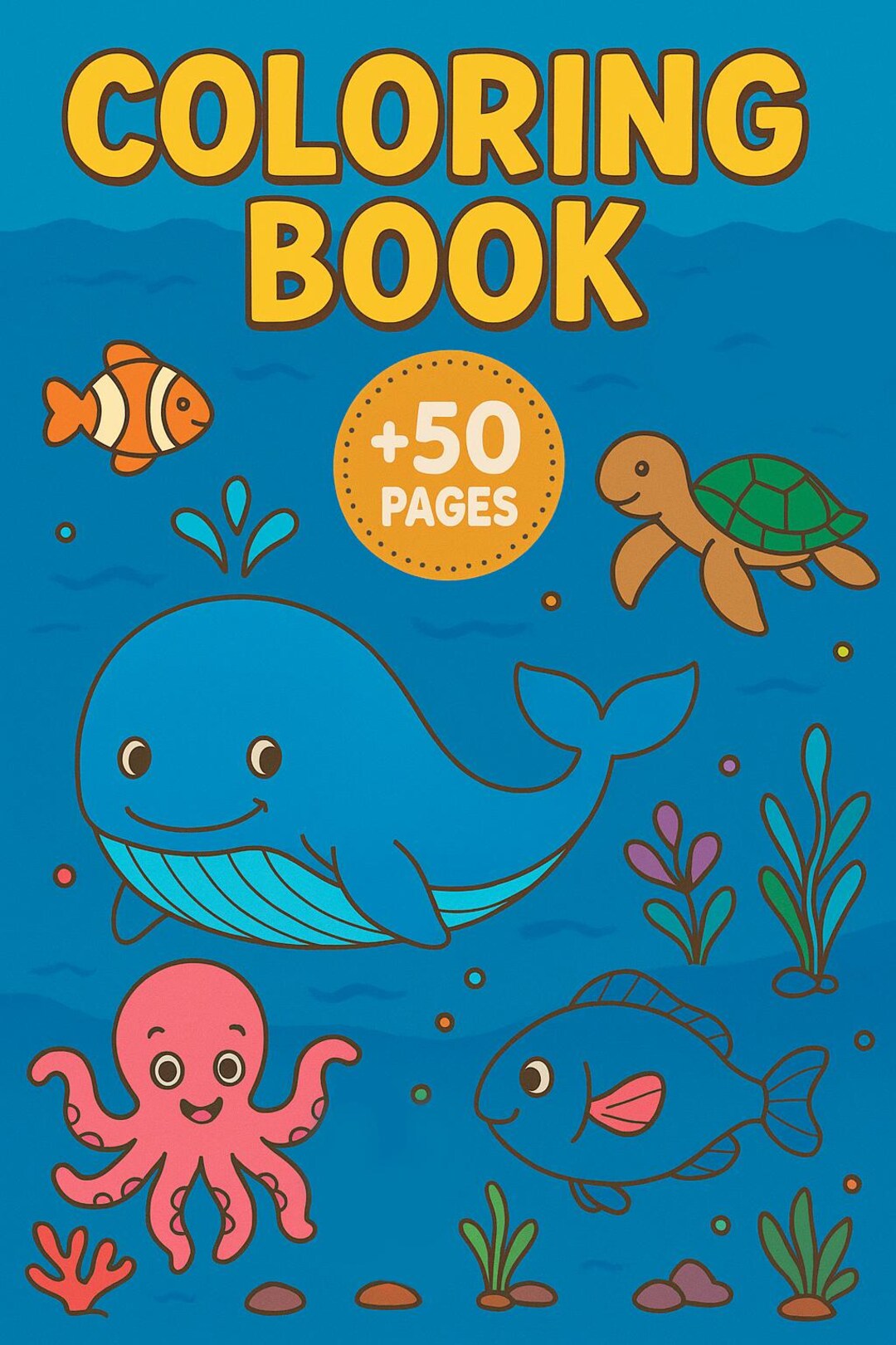 Sea Life Coloring Book for Kids | Hours of Fun Exploring 50 Fascinating ...