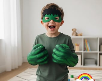 Kids Superhero Mask & Padded Gloves – Pretend Play Costume