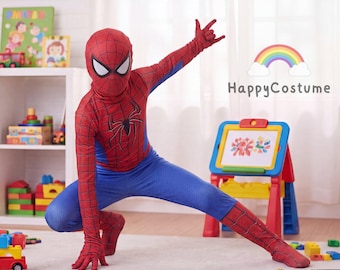 Kids Superhero Costume | Spandex Jumpsuit Outfit | Superhero Halloween Costume | Mask Idea for Comic Con