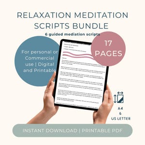 Relaxation Meditation Scripts Bundle – 6 Guided Mindfulness PDF for Stress Relief, Sleep & Deep Relaxation