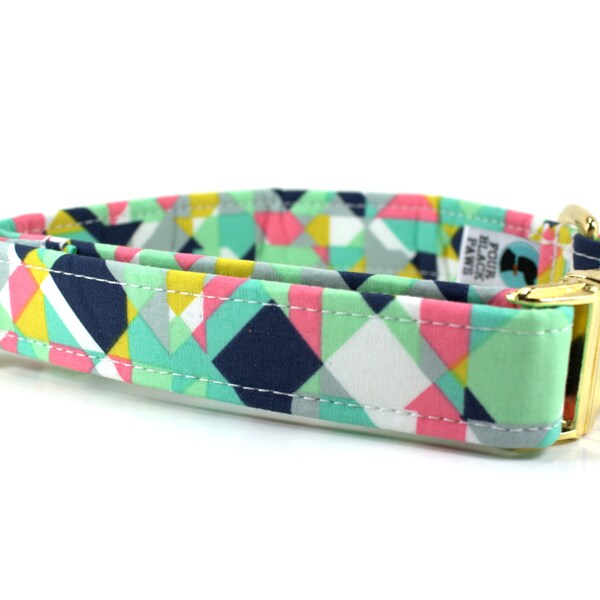 Dog Collar | Mint Geometric Dog Collar | Unique Dog Collar | Girl Dog Collar | Boy Dog Collar