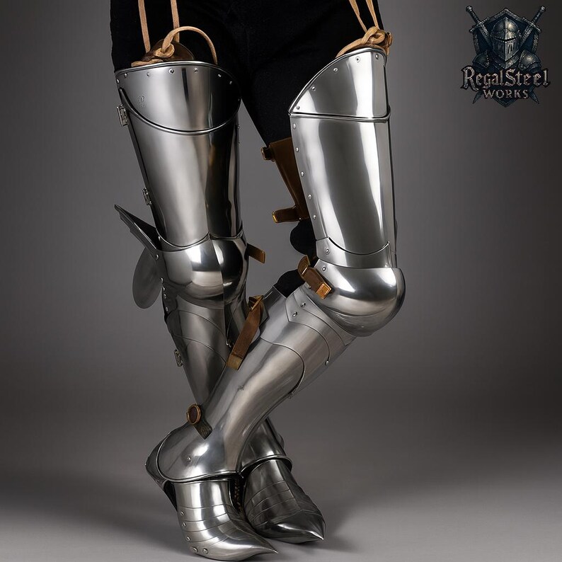 Medieval 18 Gauge Steel Leg Armor – Full Leg Protection for Cosplay ...