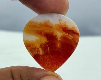 Natural Dendritic Agate Cabochon: Loose Gemstone (32x31mm)