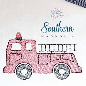 Firetruck Skizze Füllen Stickerei Design