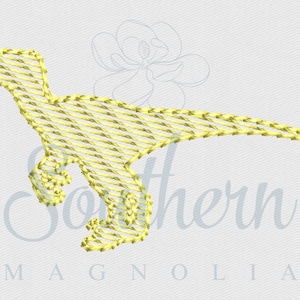 Velociraptor Mini Sketch Fill Dinosaur Embroidery Design
