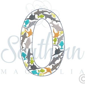 Number 0 Embroidery Design Sea Creatures Embroidery Design - Etsy