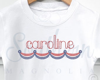Patriotic Bunting Flag Embroidery Design