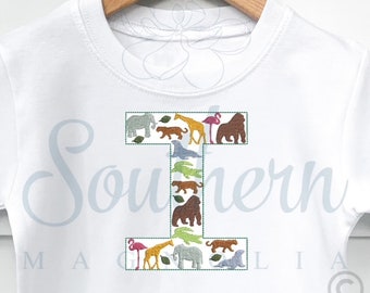 I Zoo Alfabet Borduurwerk Ontwerp, dierentuin borduurlettertype, safari borduurwerk applique ontwerp, safari borduurwerk dier, applique borduurlettertype