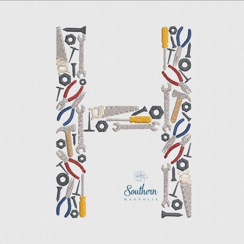 H Tools Alphabet Embroidery Design Etsy