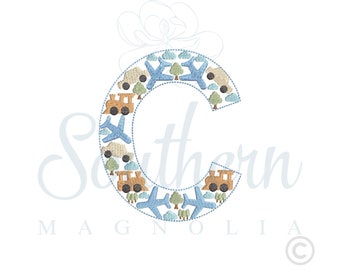 C Cars Planes Trains Alphabet Embroidery Design, car embroidery design, plane embroidery, train embroidery, baby, transportation birthday
