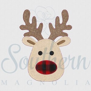 Reindeer Applique Blanket Stitch Boy Embroidery Design