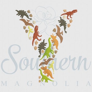 Diseño de bordado de dinosaurio Y / alfabeto de dinosaurio, fuente de bordado de dinosaurio, bordado de letras de dinosaurio, fuente de dinosaurio, regalo de dinosaurio para niño