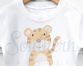 Tiger Sketch Fill, quick stitch, tiger embroidery design, louisiana state, machine embroidery design, tiger shirt for kids, PES files