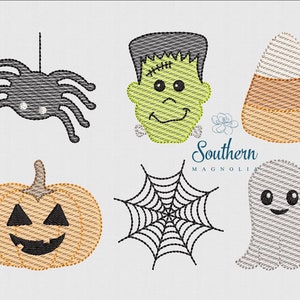 Halloween Build Your Own Design Sketch Fill Mini Machine Embroidery Design