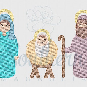 Holy Family Sketch Fill Machine Embroidery Design