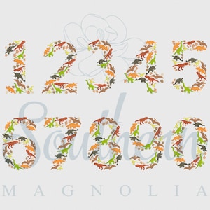 Dinosaur Numbers 0-9 Set Embroidery Design Bundle