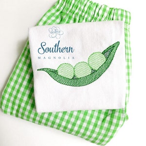 Peas in a Pod Sketch Fill Embroidery Design