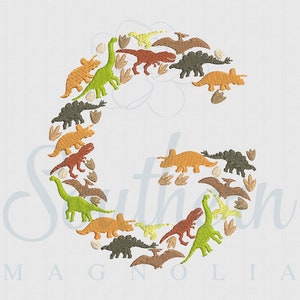 Diseño de bordado de dinosaurio G / alfabeto de dinosaurio, fuente de bordado de dinosaurio, bordado de letras de dinosaurio, fuente de dinosaurio, regalo de dinosaurio para niño
