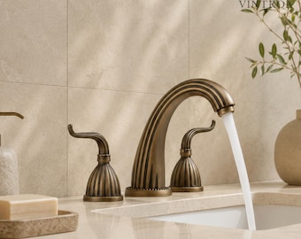 Antikes Messing Badezimmer Wasserhahn Weit verbreitet Waschbecken Wasserhahn Rustikale Waschtisch Armatur